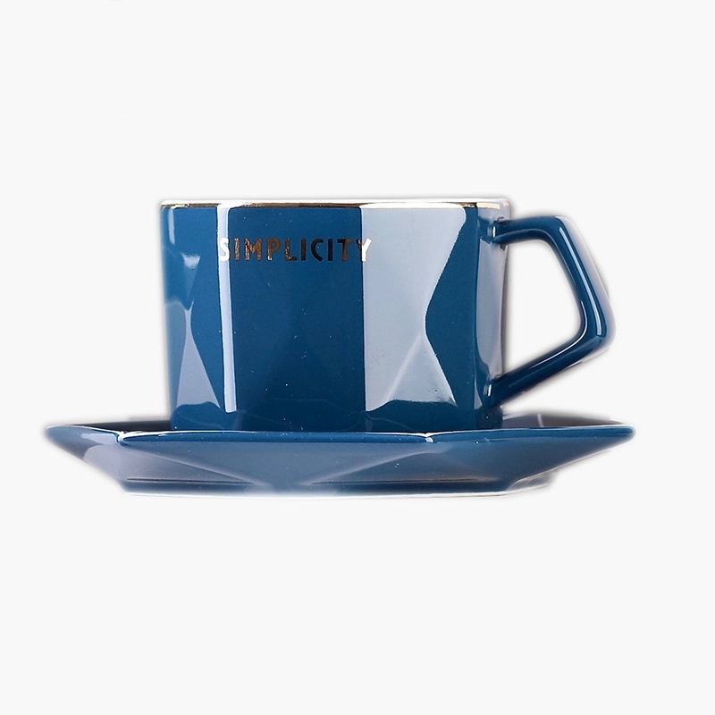 Custom 6 oz Ceramic Coffee Mug Saucer Set 1