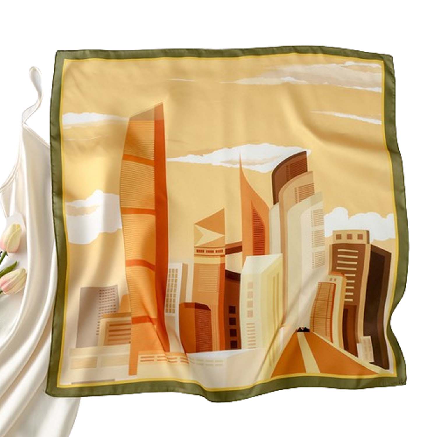 Polyester Silk-Like Square Scarf 2