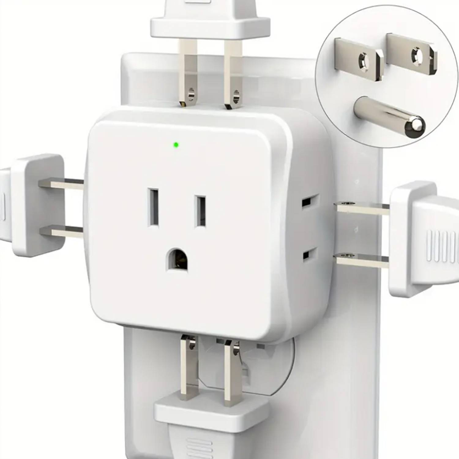 Mini Multi-Plug Wall Outlet Extender 8