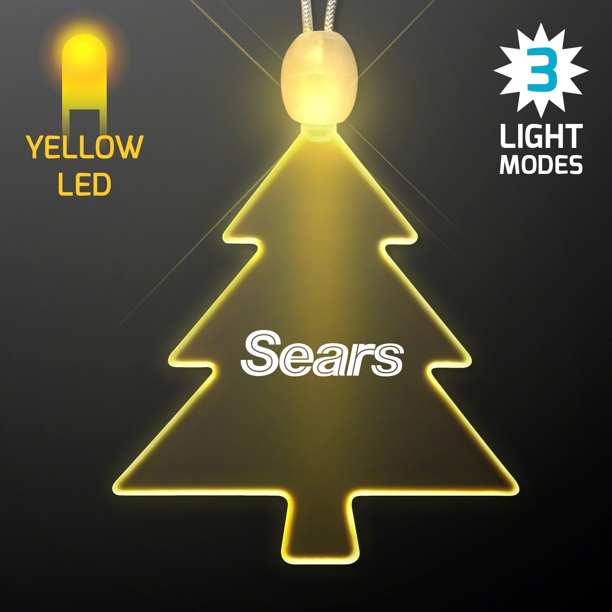 Acrylic Christmas Tree Shape Necklace with LED 5