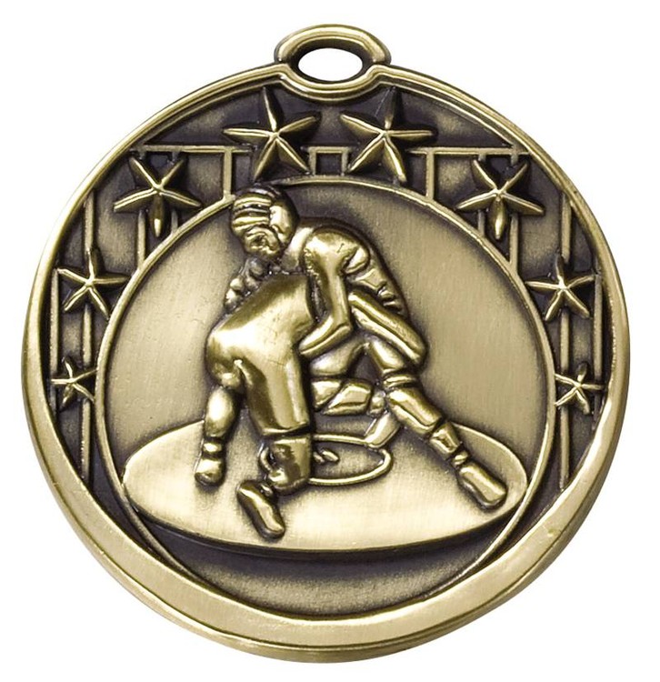 Wrestling Star Medal, 2" 1