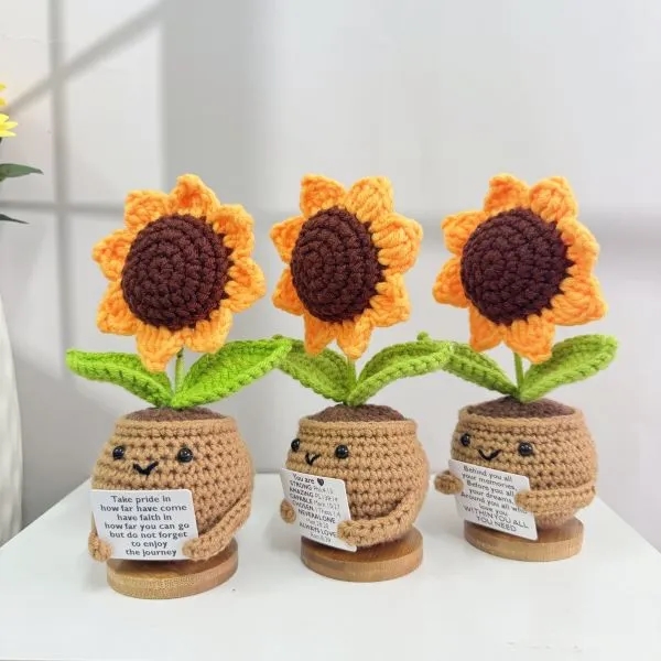 Personalized Handmade Crochet Sunflowers 7