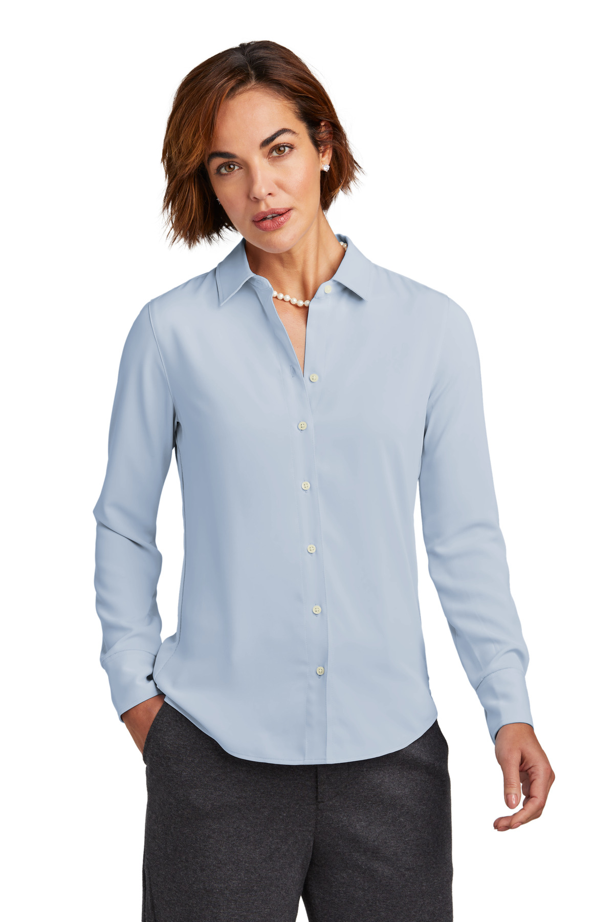 Brooks Brothers Women's Full-Button Satin Blouse BB18007 26