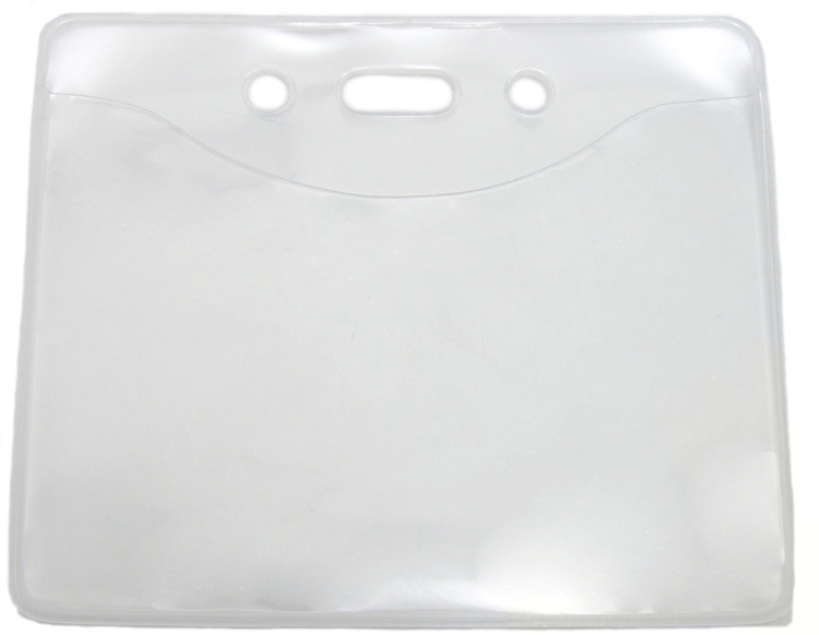 3.66" W x 3.03" H - Horizontal PureClear Vinyl Badge Holder (Blank) 2
