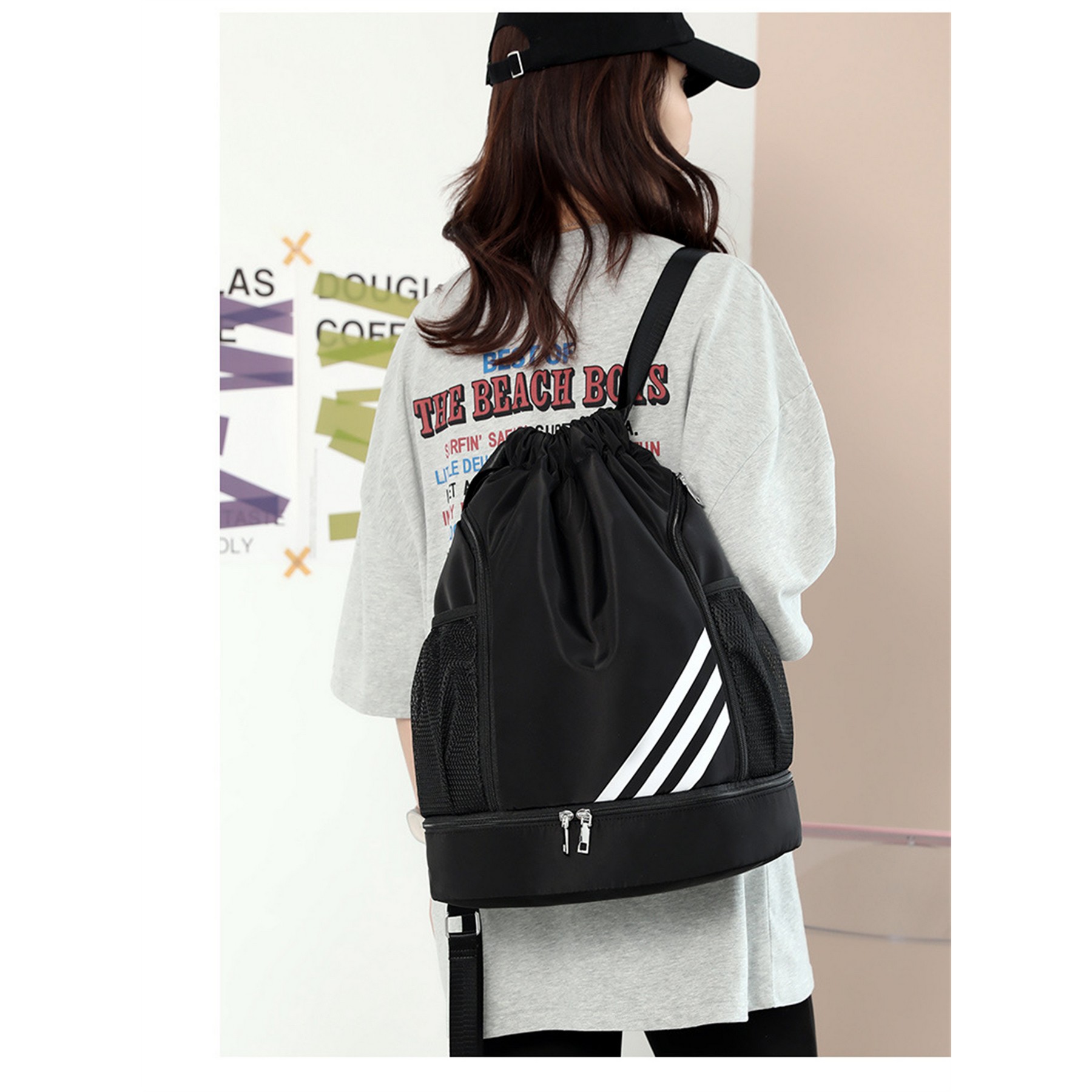 Dry And Wet Separation Drawstring Backpack 1