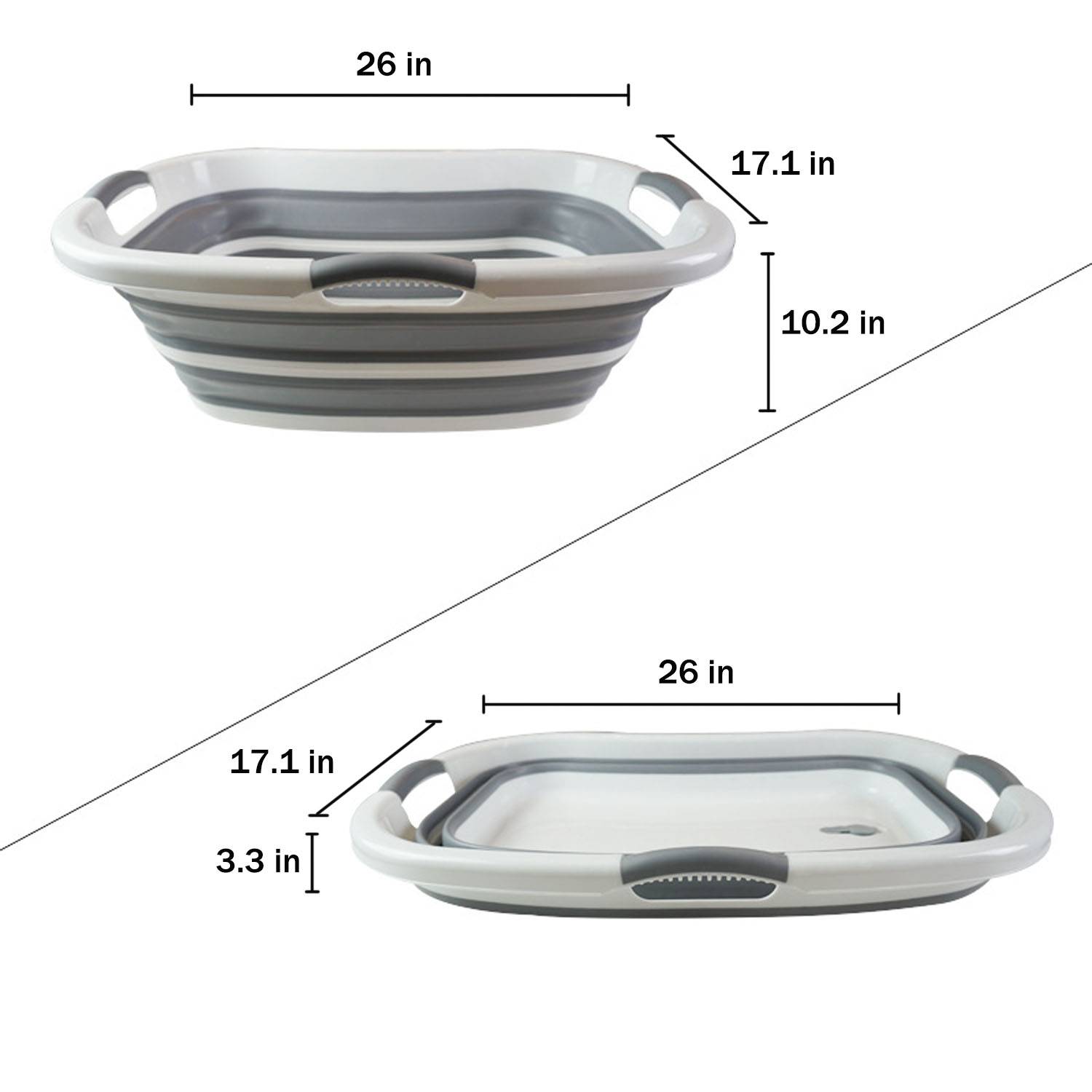 Foldable Plastic Pet Bath Tub Laundry Basket 3