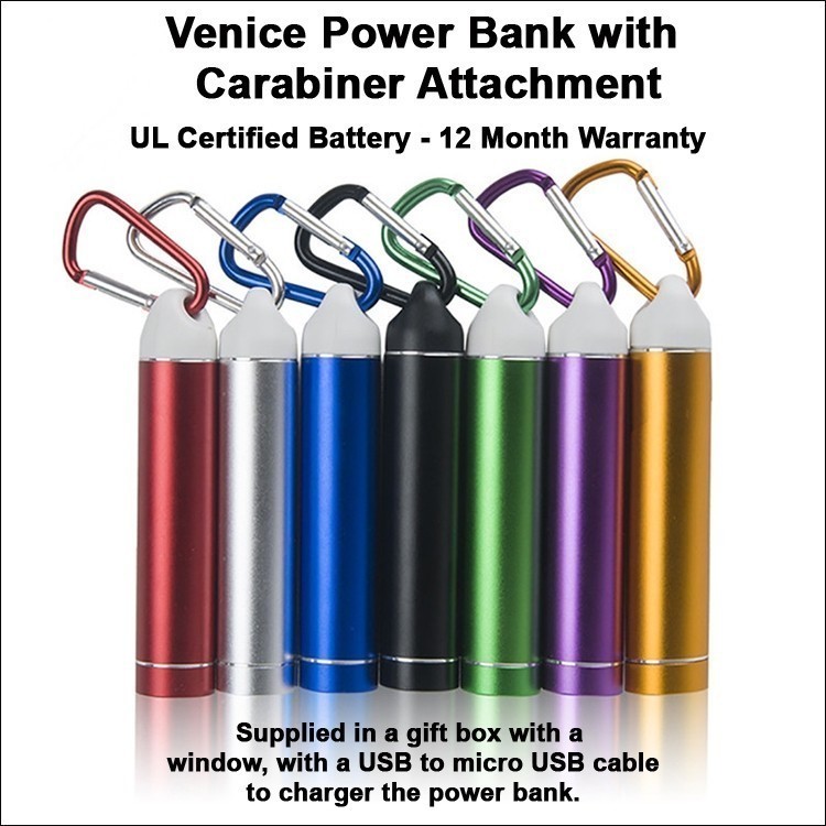 Venice Power Bank with a Carabiner 3000 mAh