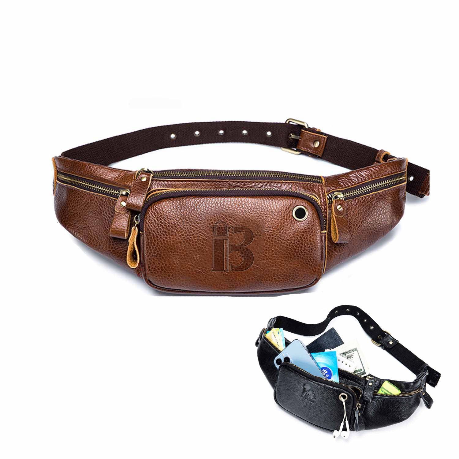 genuine leather men's Fanny pack 6