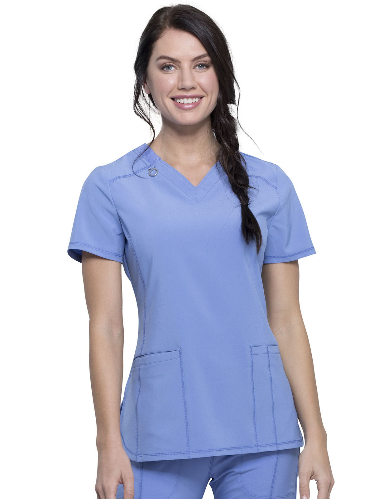 Infinity - Women's 2 Pocket Princess Seams V-Neck Top 20