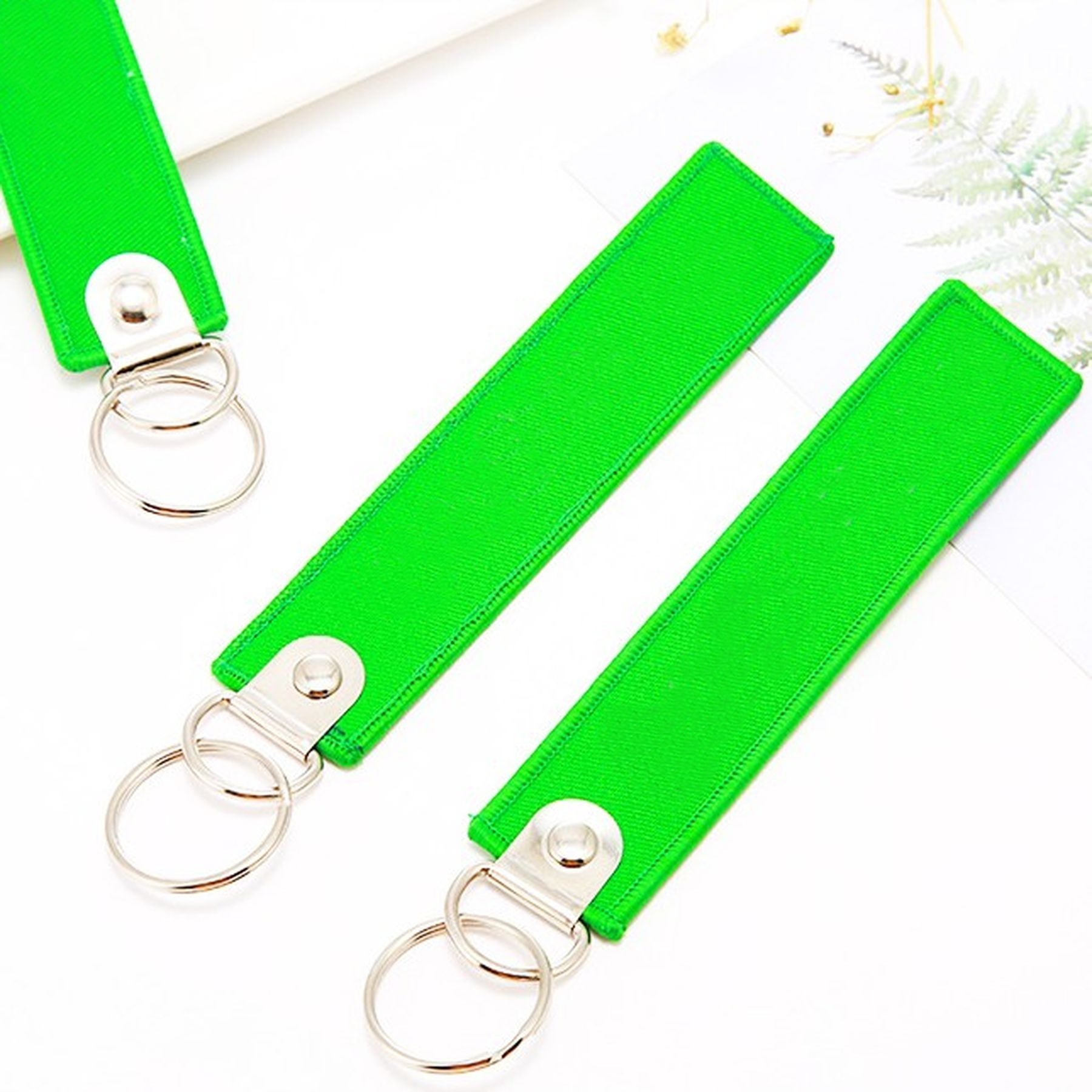 Custom Logo Embroidery Woven Key Chain Motorcycle Key Tag 7