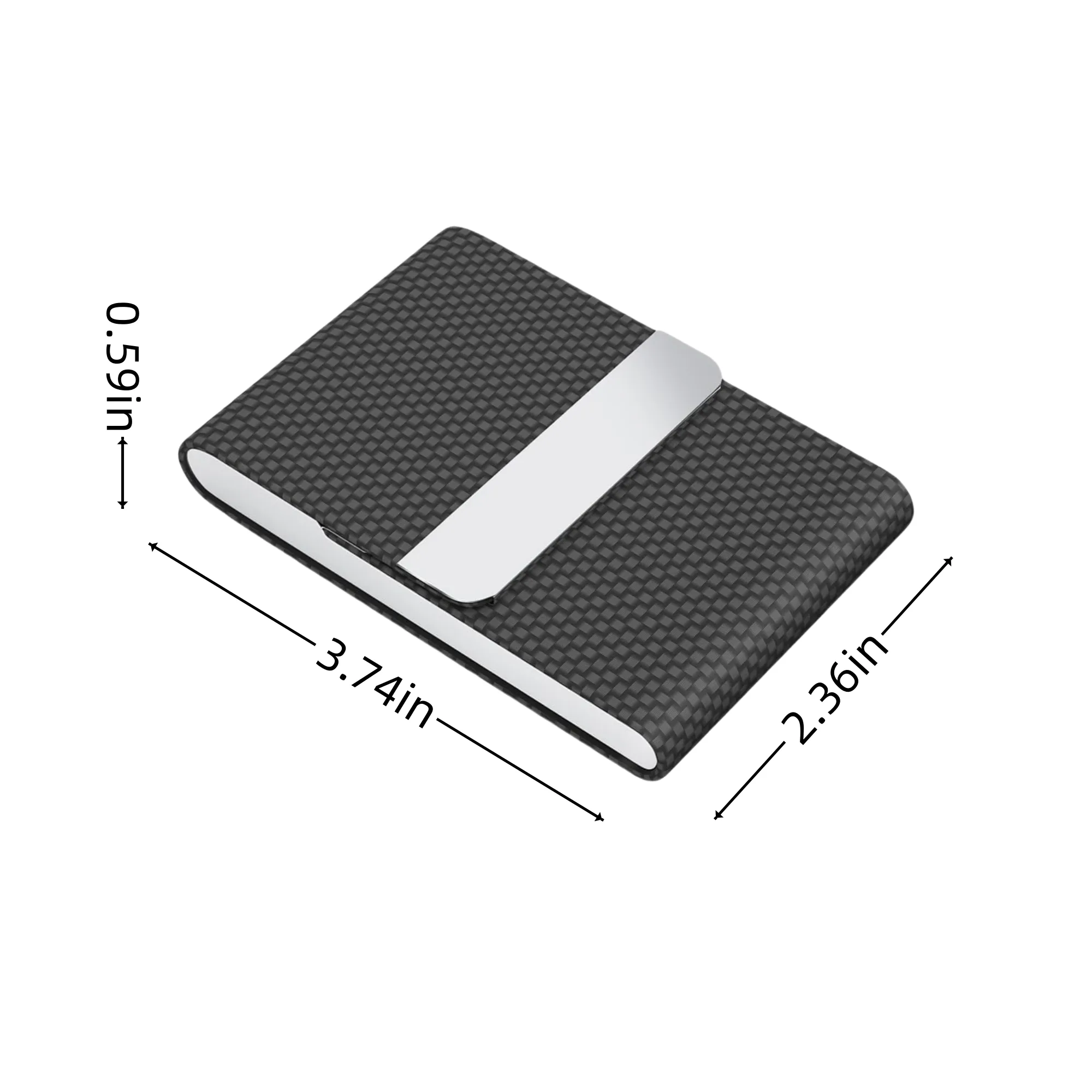 Stainless Steel PU Leather Card Case With Magnetic Closure 2