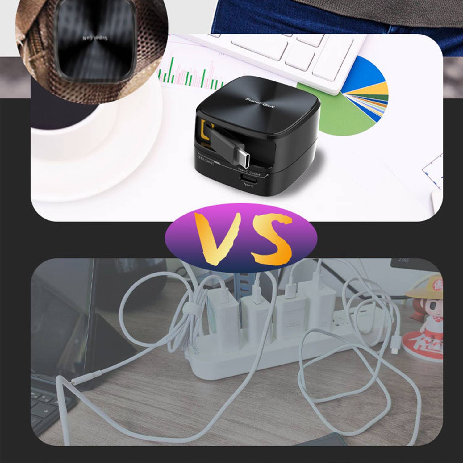 Travel Charger w/ Retractable Type C Cable 4