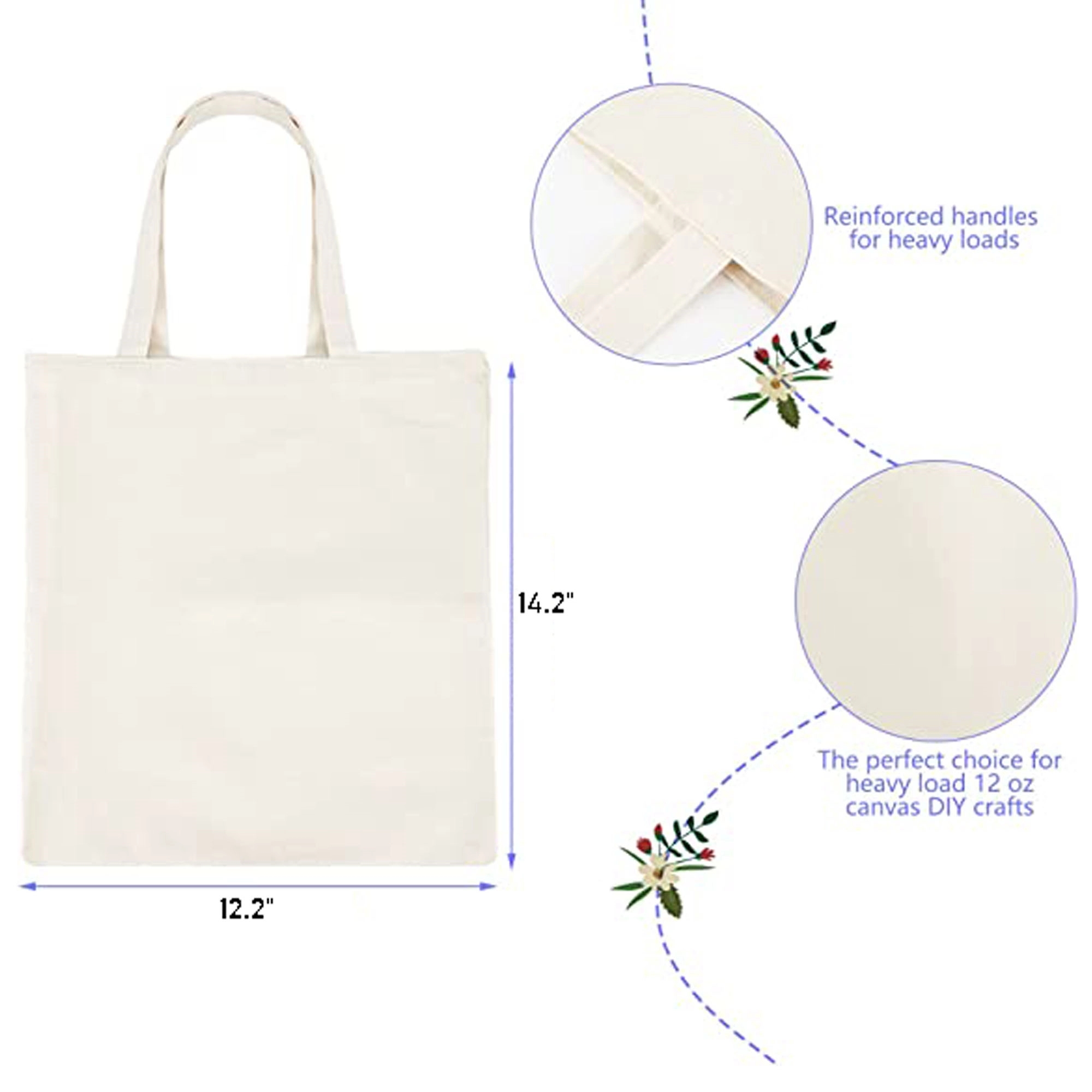 Reusable Polyester Cotton Canvas Tote Bags 5