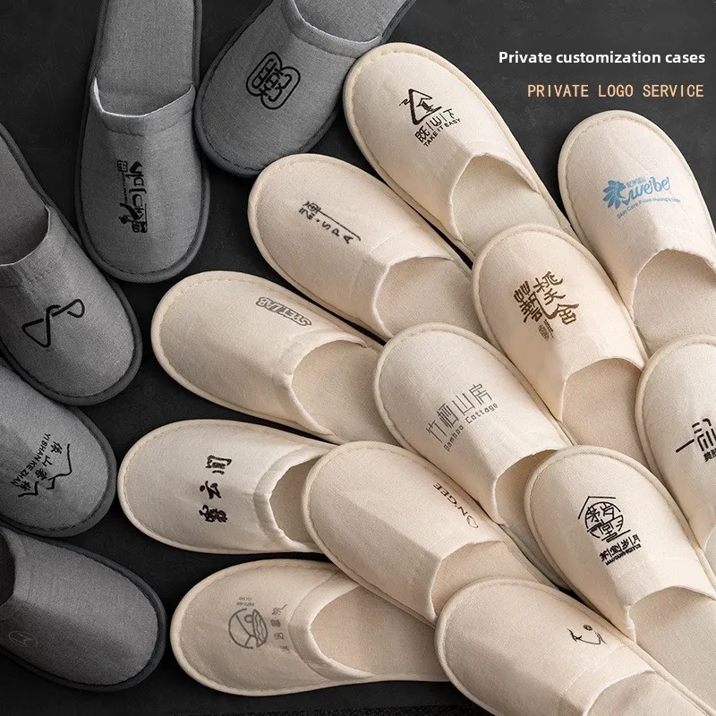 Linen Disposable Slippers with Non Slip Sole 3