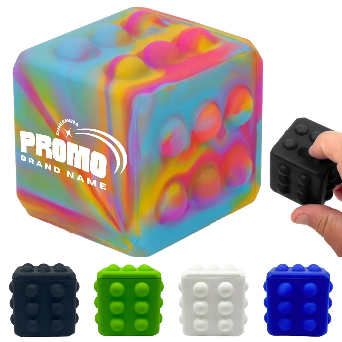 Tie Dye Custom Colors Decompression Push Bubble Cube Toy 3