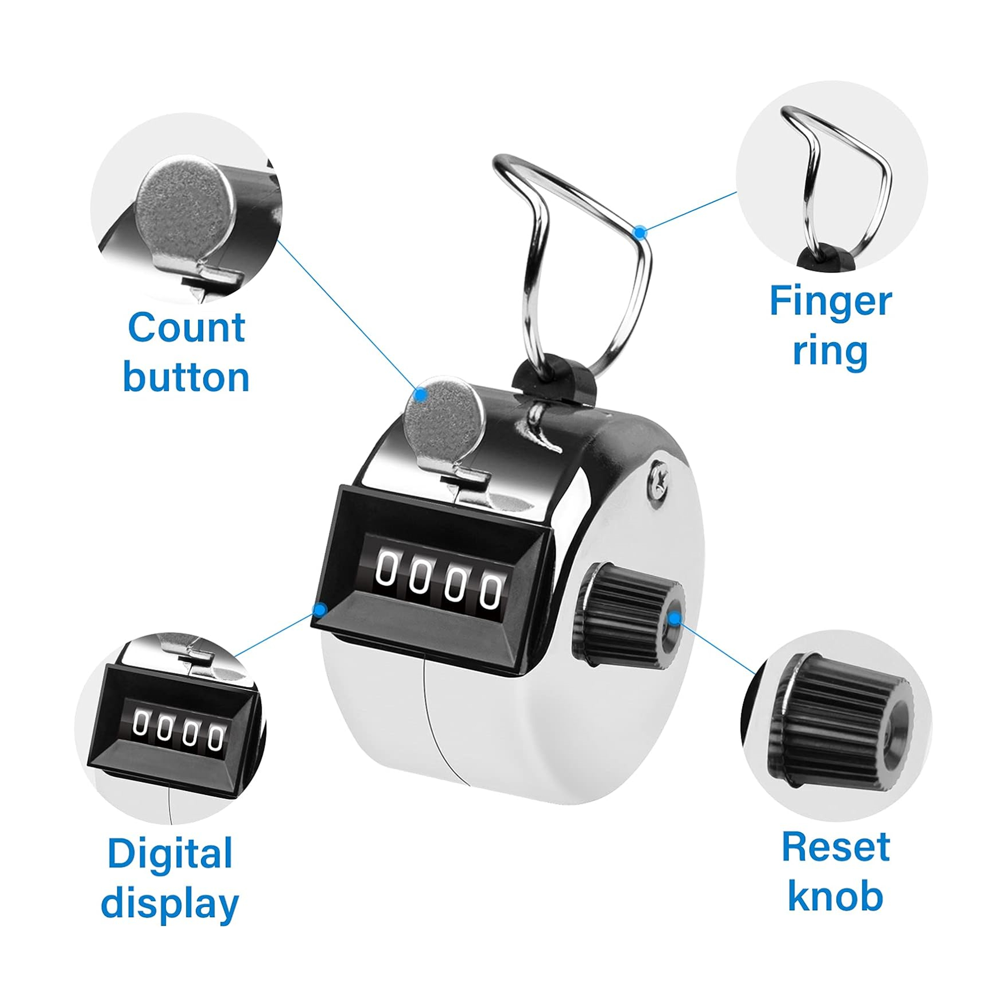 4-Digit Metal Handheld Tally Clicker Counter 5