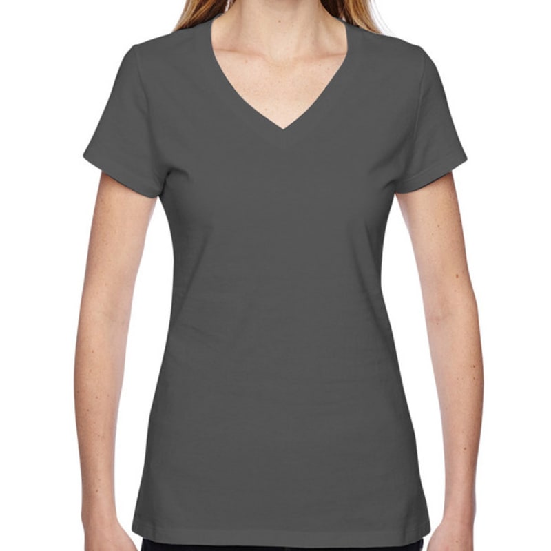 Fruit Of The Loom Ladies 4.7 Oz. 100% Sofspun Cotton Jersey Junior V-Neck T-Shirt 12