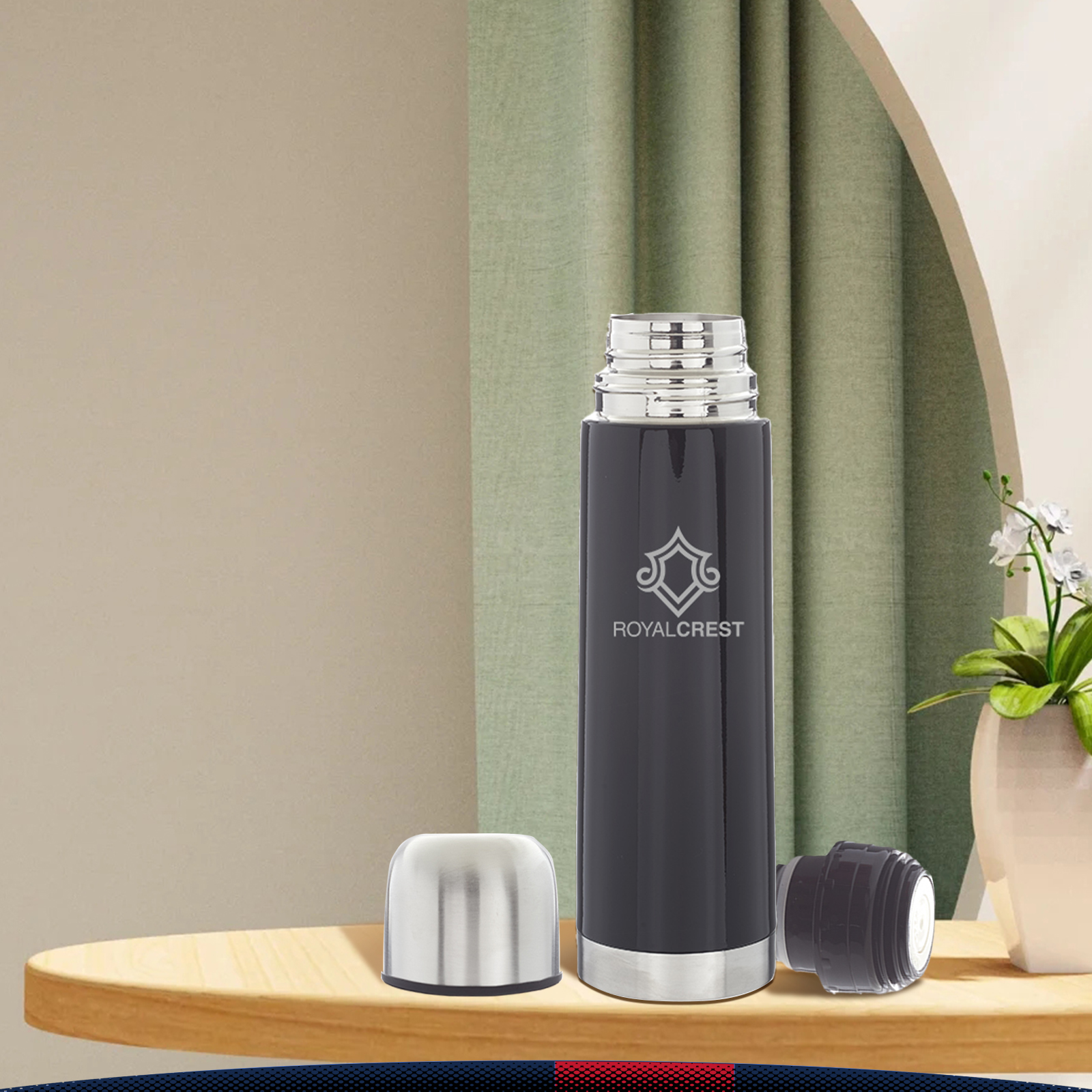17 oz. Rechis Black Vacuum Flasks 5