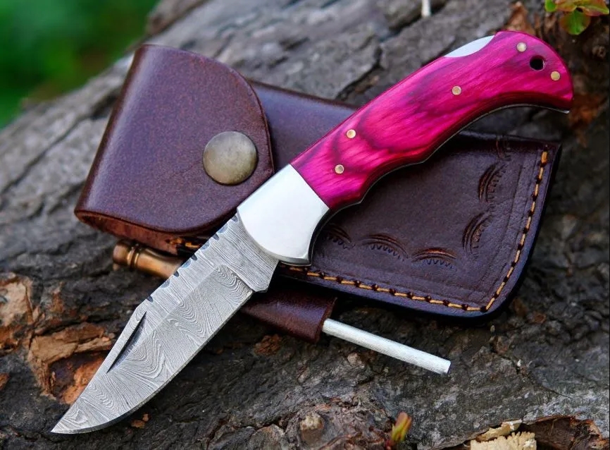 Custom Handmade Damascus Pocket Knife 1