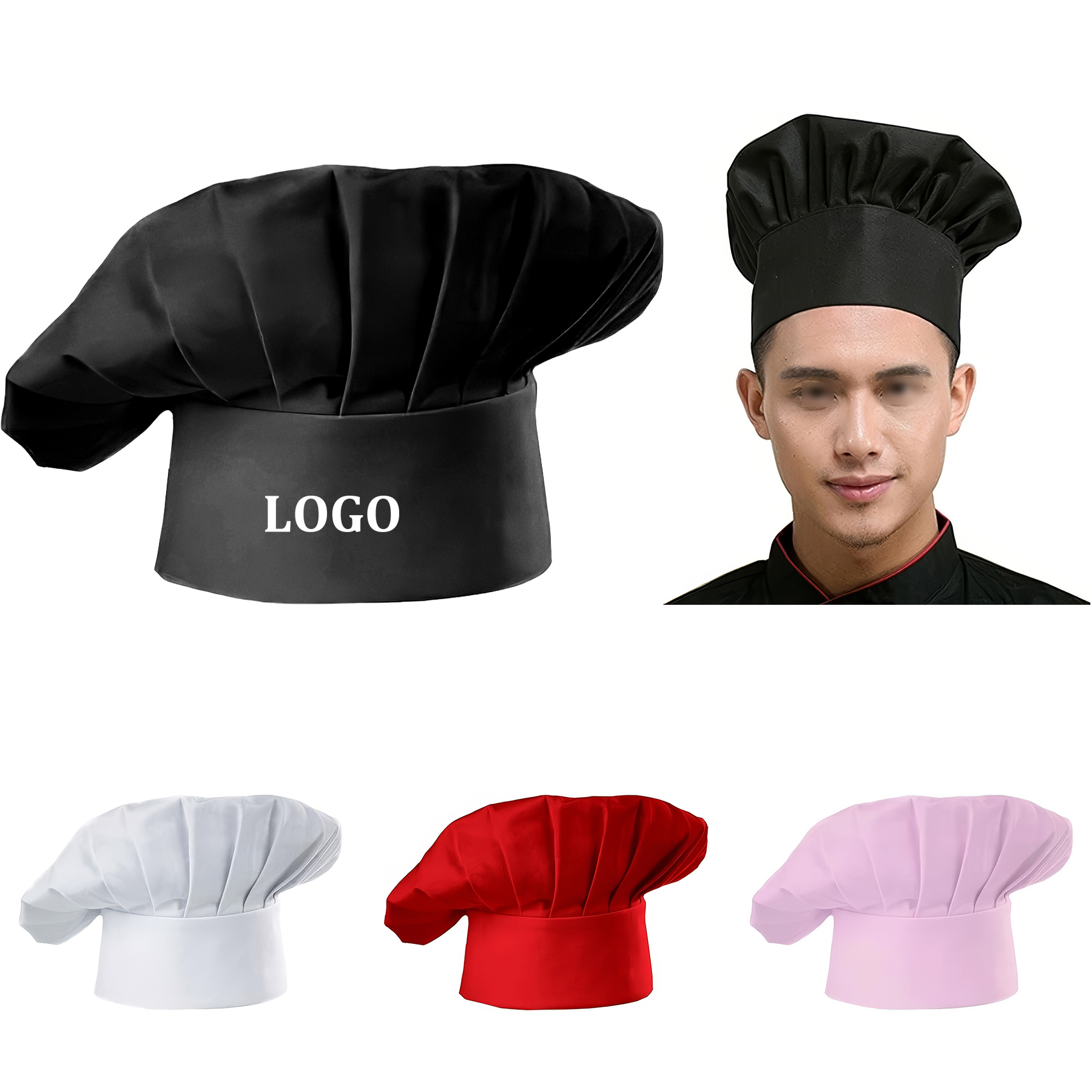 Adjustable Elastic Chef Hat 2