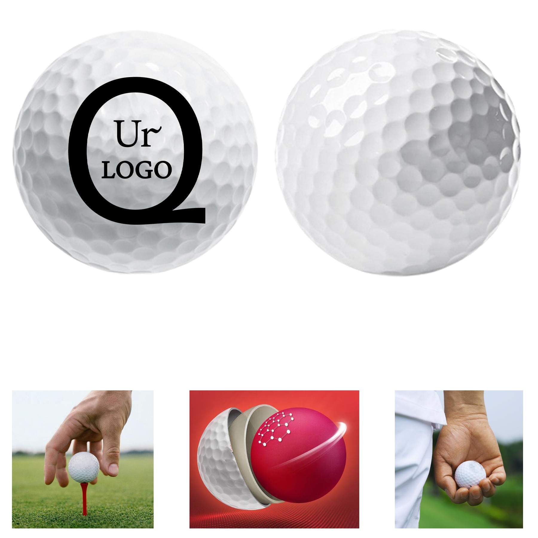 3-Layer Customizable White Golf Ball