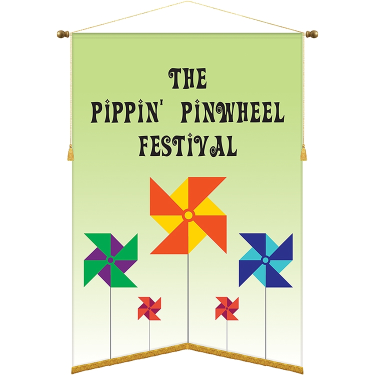 42" x 60" Podium Banner, Angle Cut / with Fringe 3