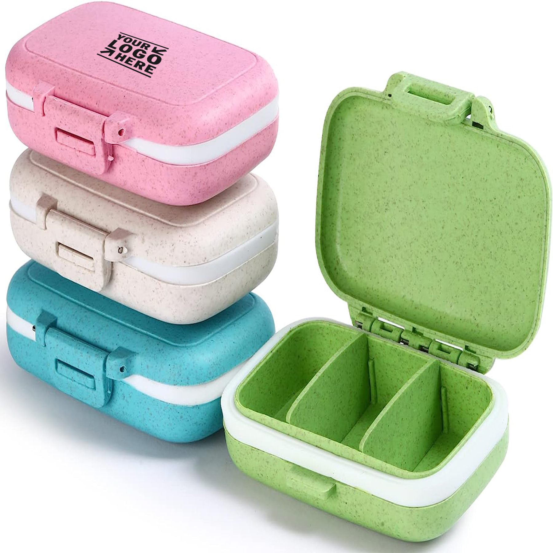 3 Removable Compartments 4Pcs BPA Free Pill Case Travel Vitamin Medicine Organizer 2