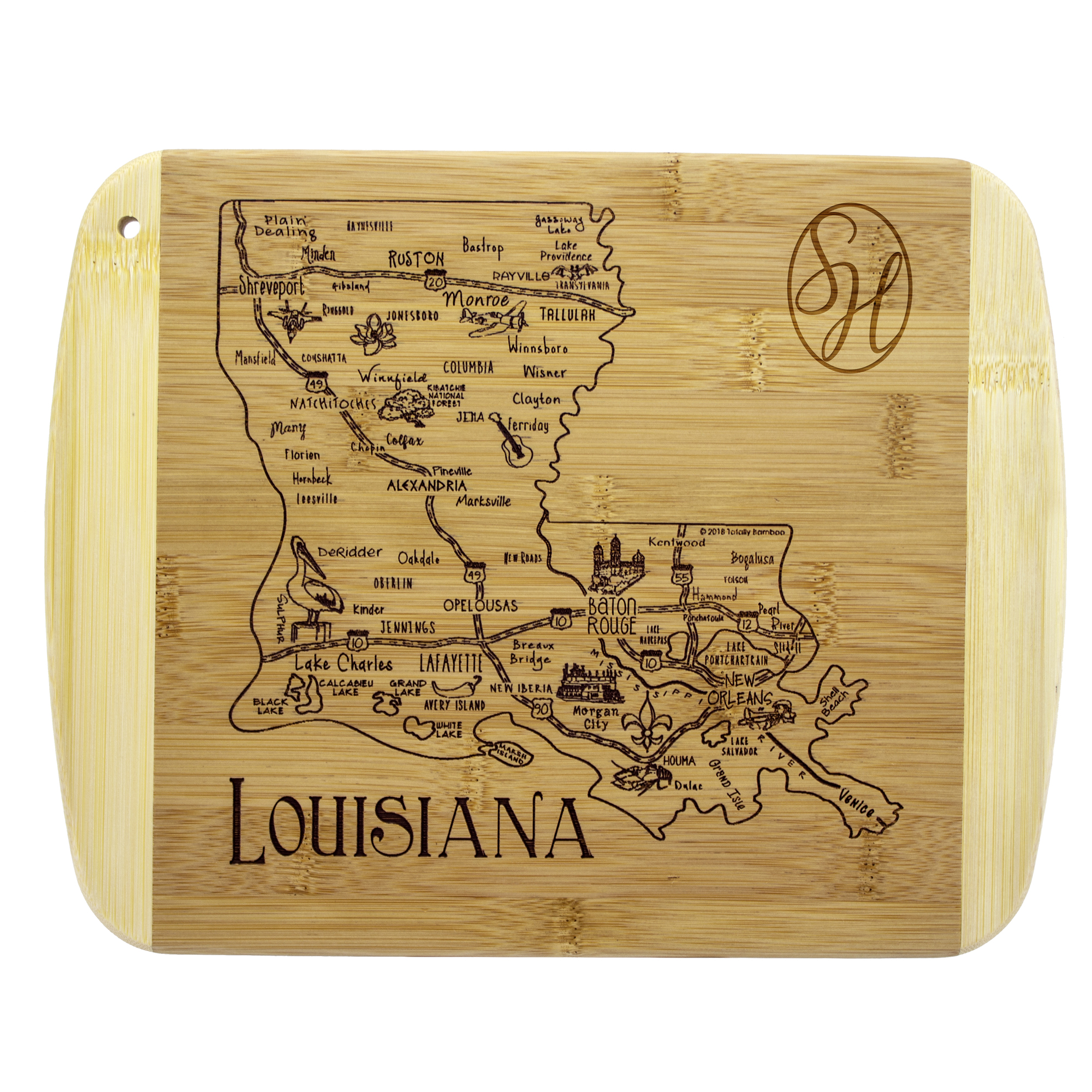 A Slice of Life Louisiana Serving & Cutting Board