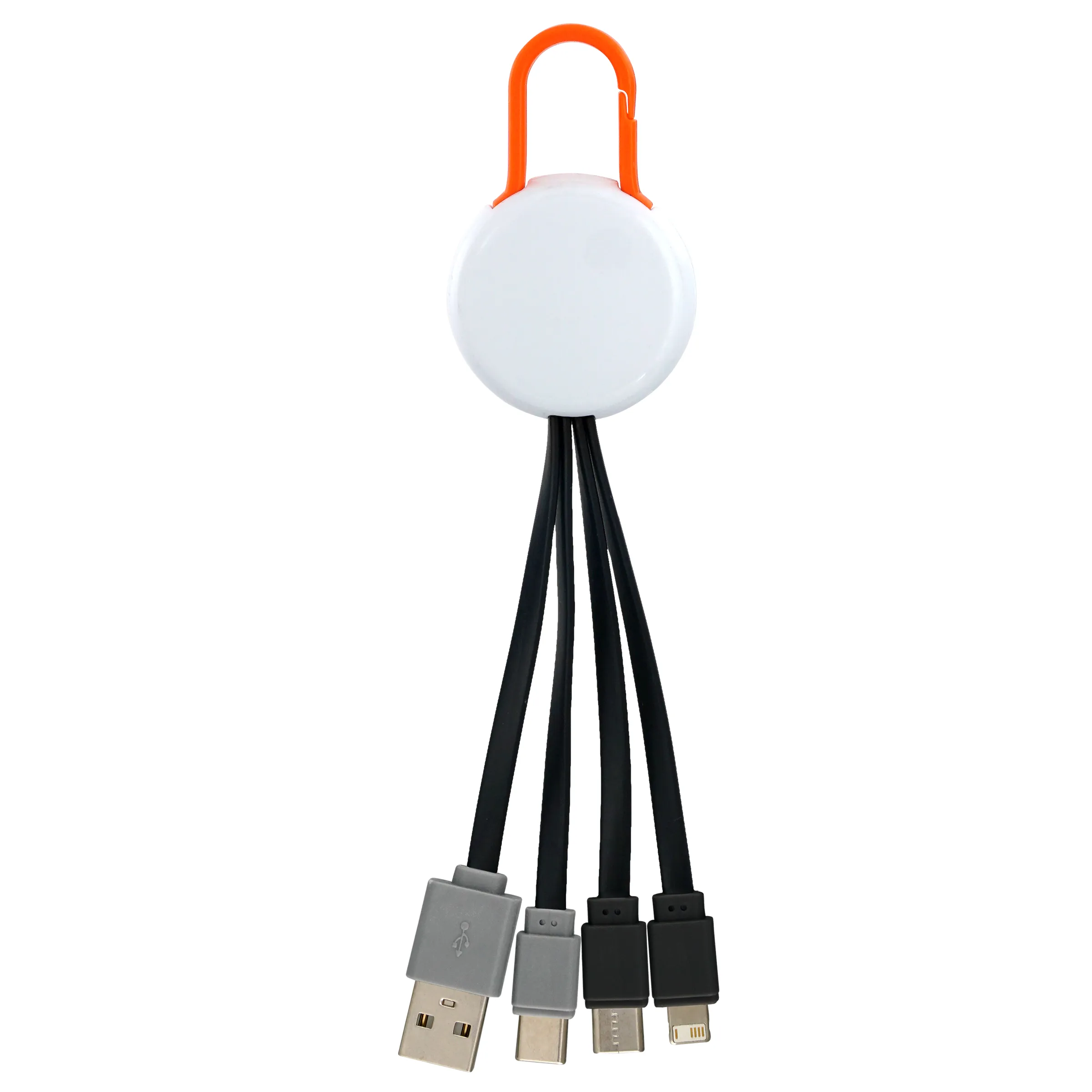 WHITE COLORFUL CLIP DUAL INPUT 3 IN 1 CHARGING CABLE 14