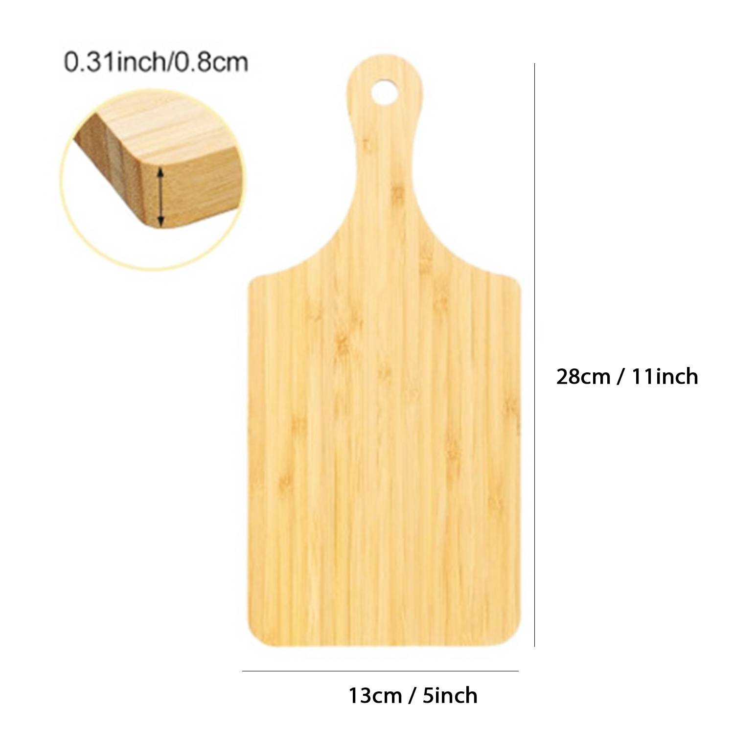 11x5 inch Wood Chopping Board w/ Handle 2