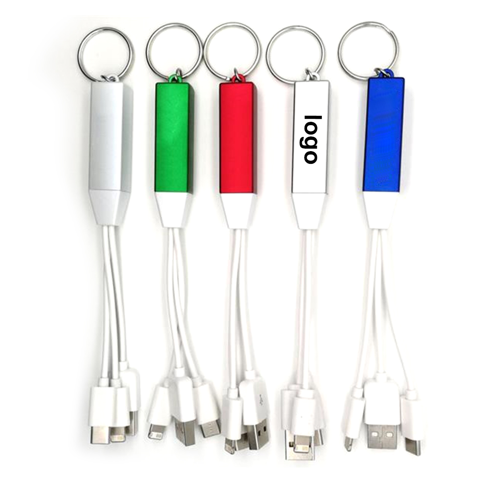 3-in-1 Light-Up Charging Cable with Keychain