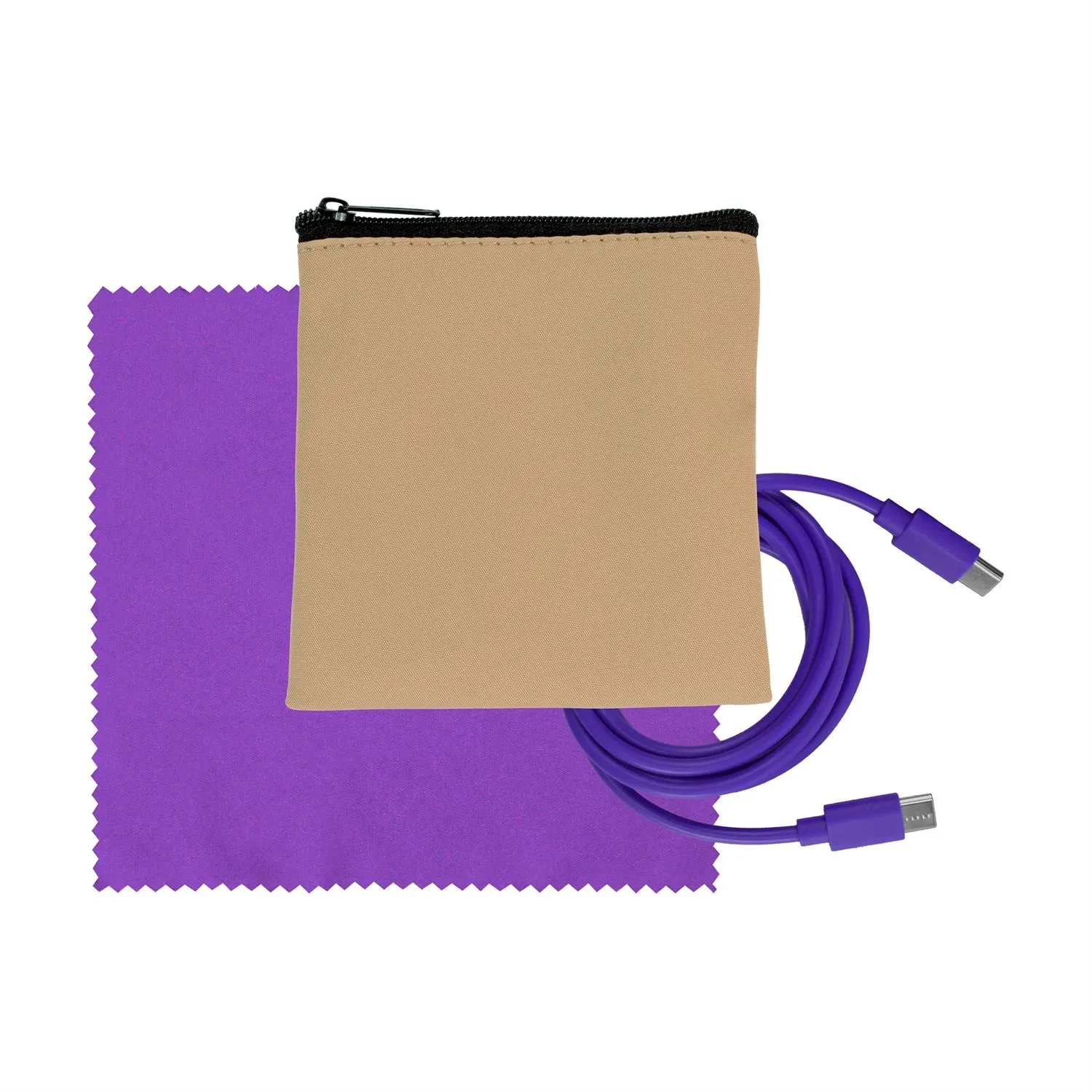 Tan Executive C to C Cable & Cloth Set 4