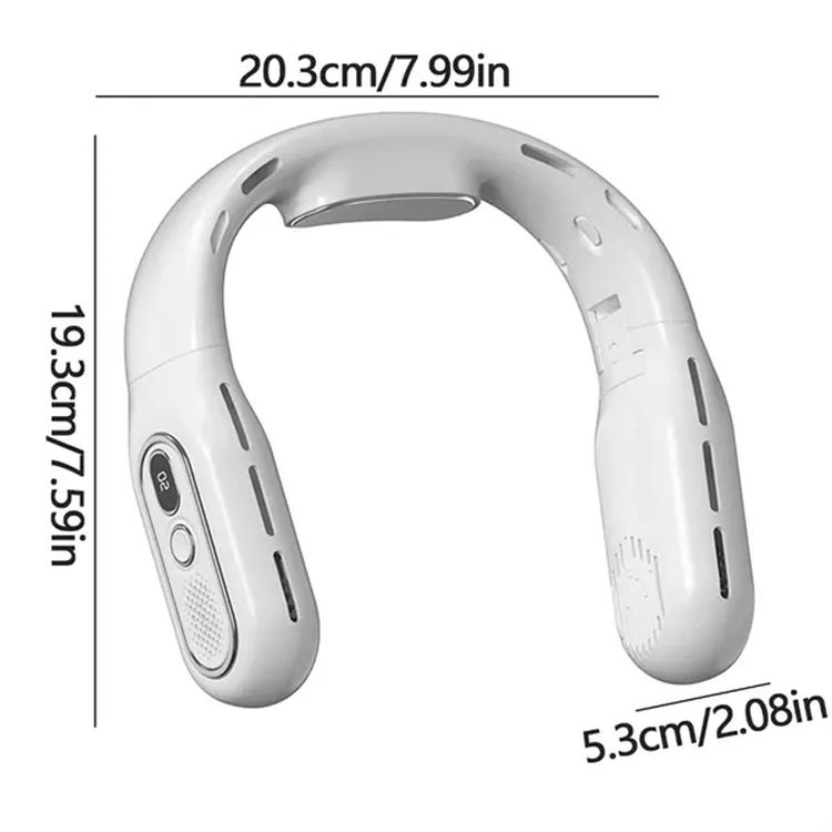 Foldable Bladeless Neck Fan with LED Display 3