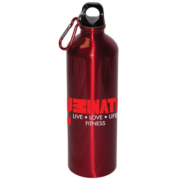 750 Ml (25 Fl. Oz.) Aluminum Water Bottle With Carabiner, custom water bottle with logo imprint 11