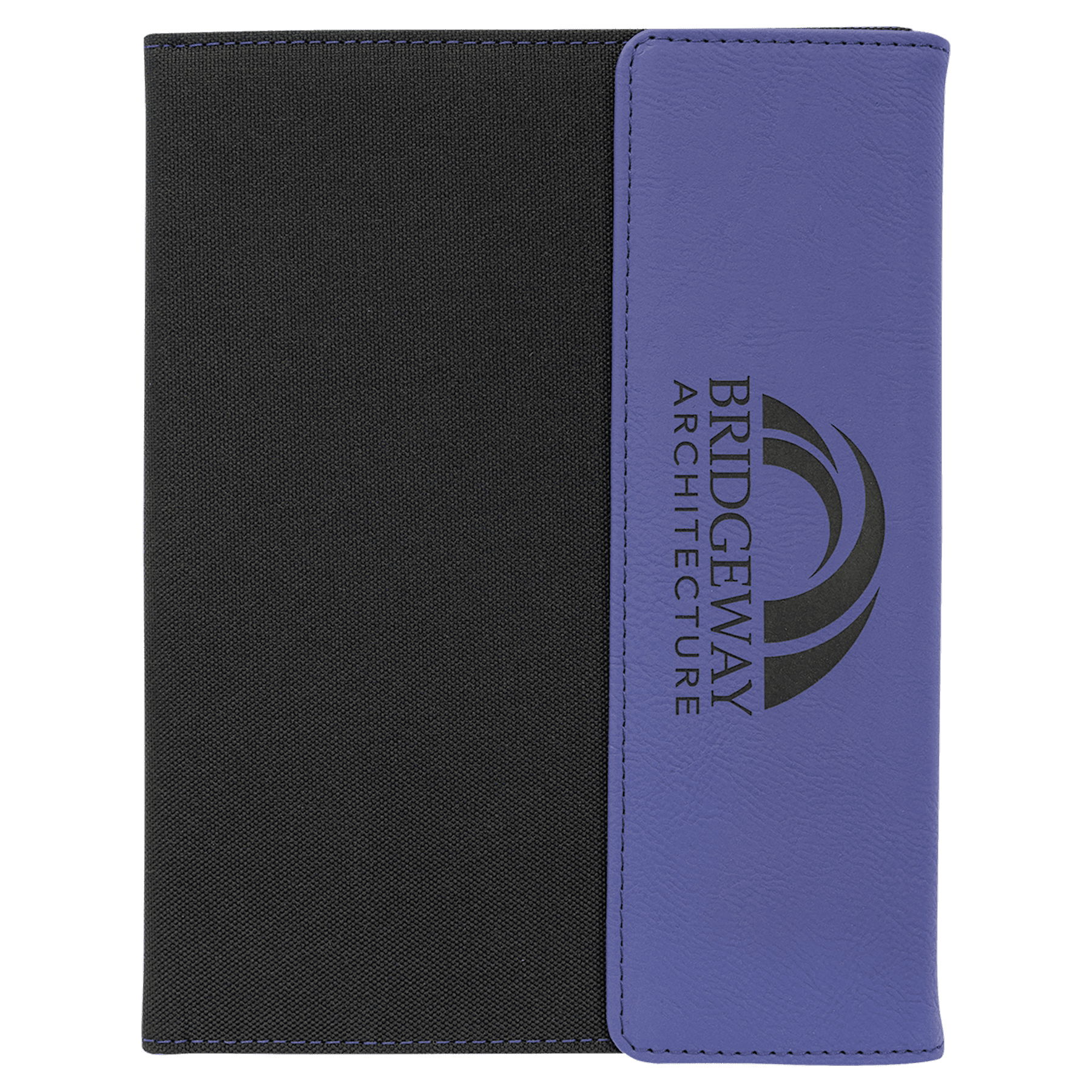 7" x 9" Purple Leatherette / Black Canvas Portfolio with Notepad 2