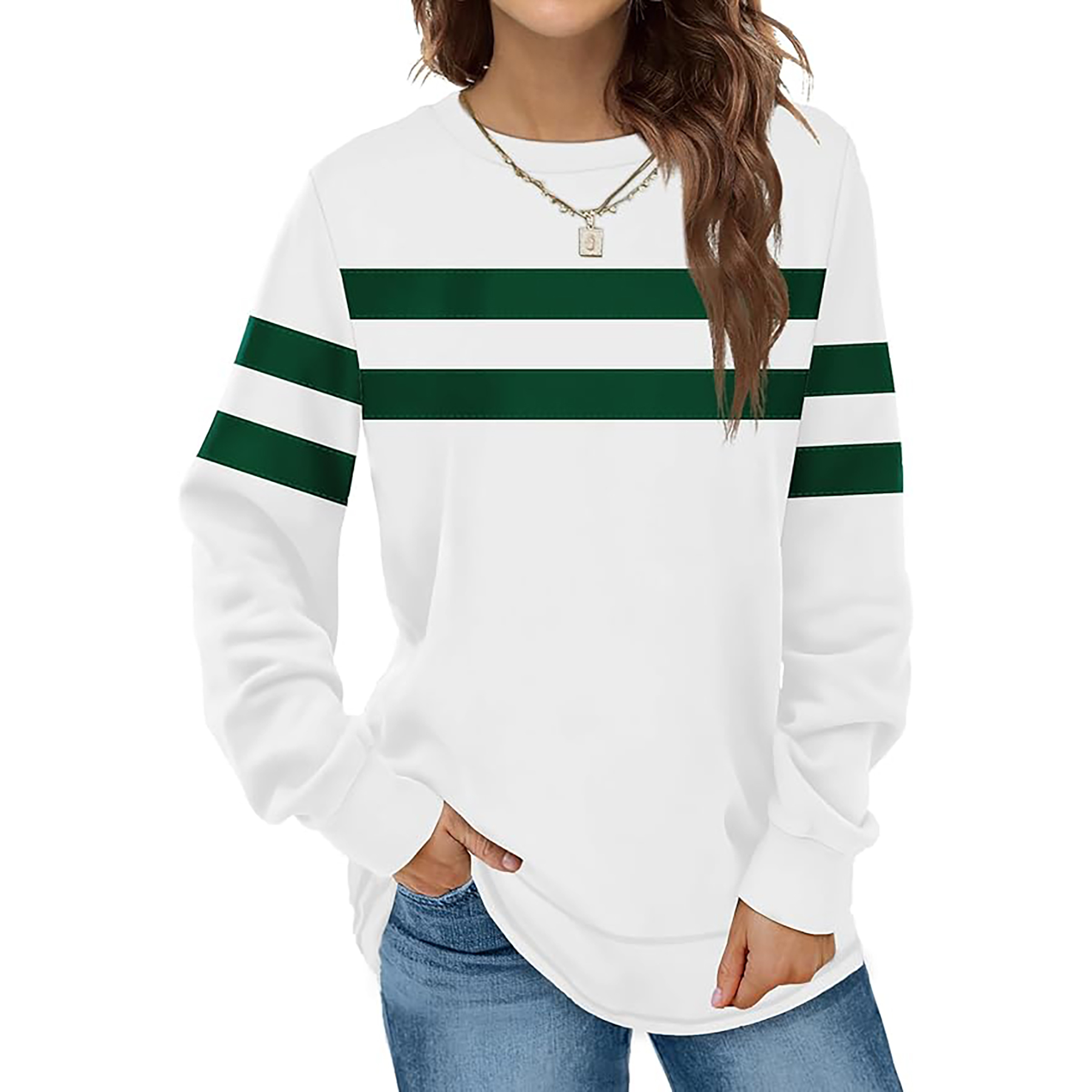 Women's Round Neck Long Sleeve Shirt 8