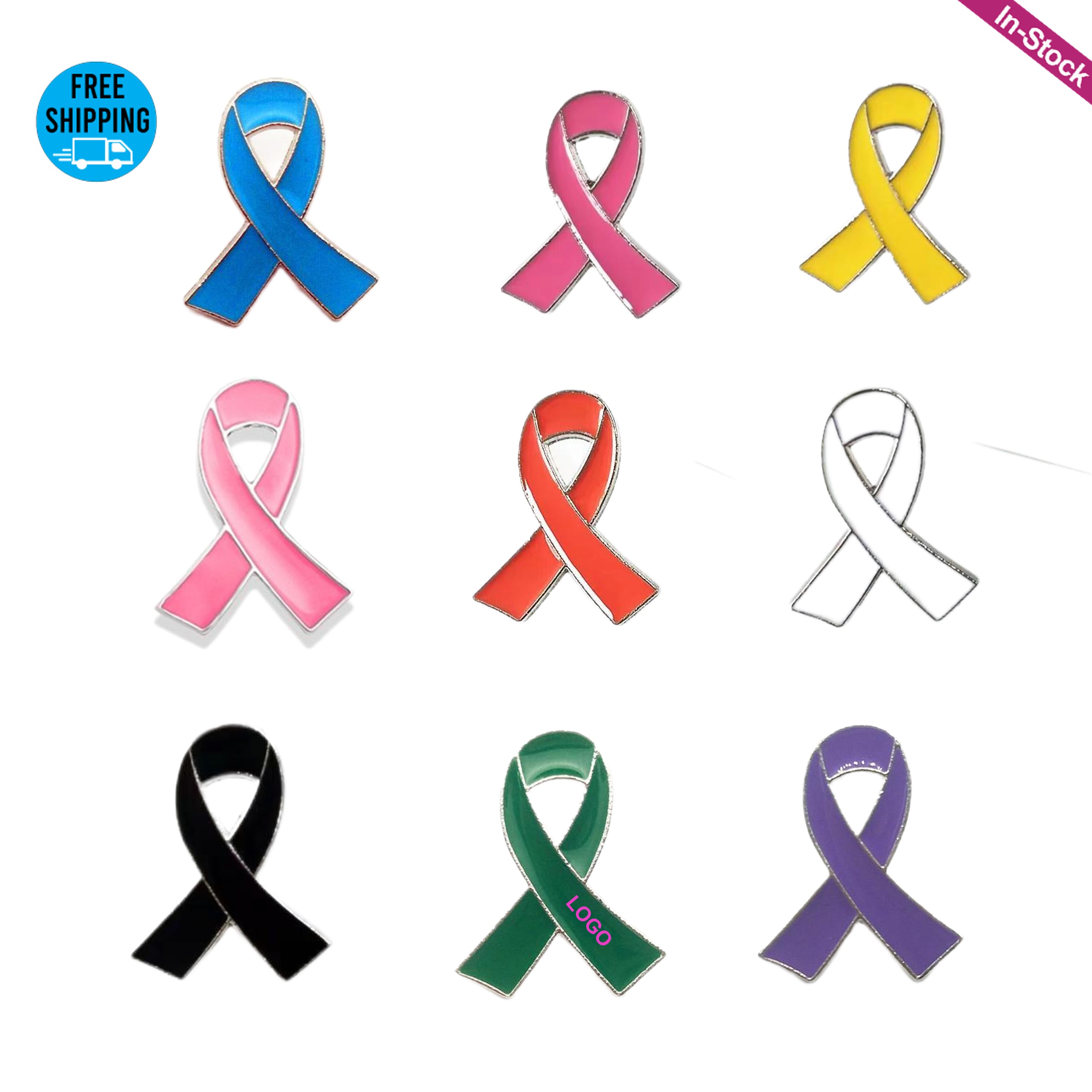 Zinc Alloy Awareness Ribbon Lapel Pin 11