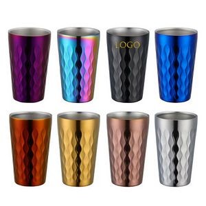 10oz Stainless Steel Camping Coffee Mug w/Wood Sleeve & Lid 15