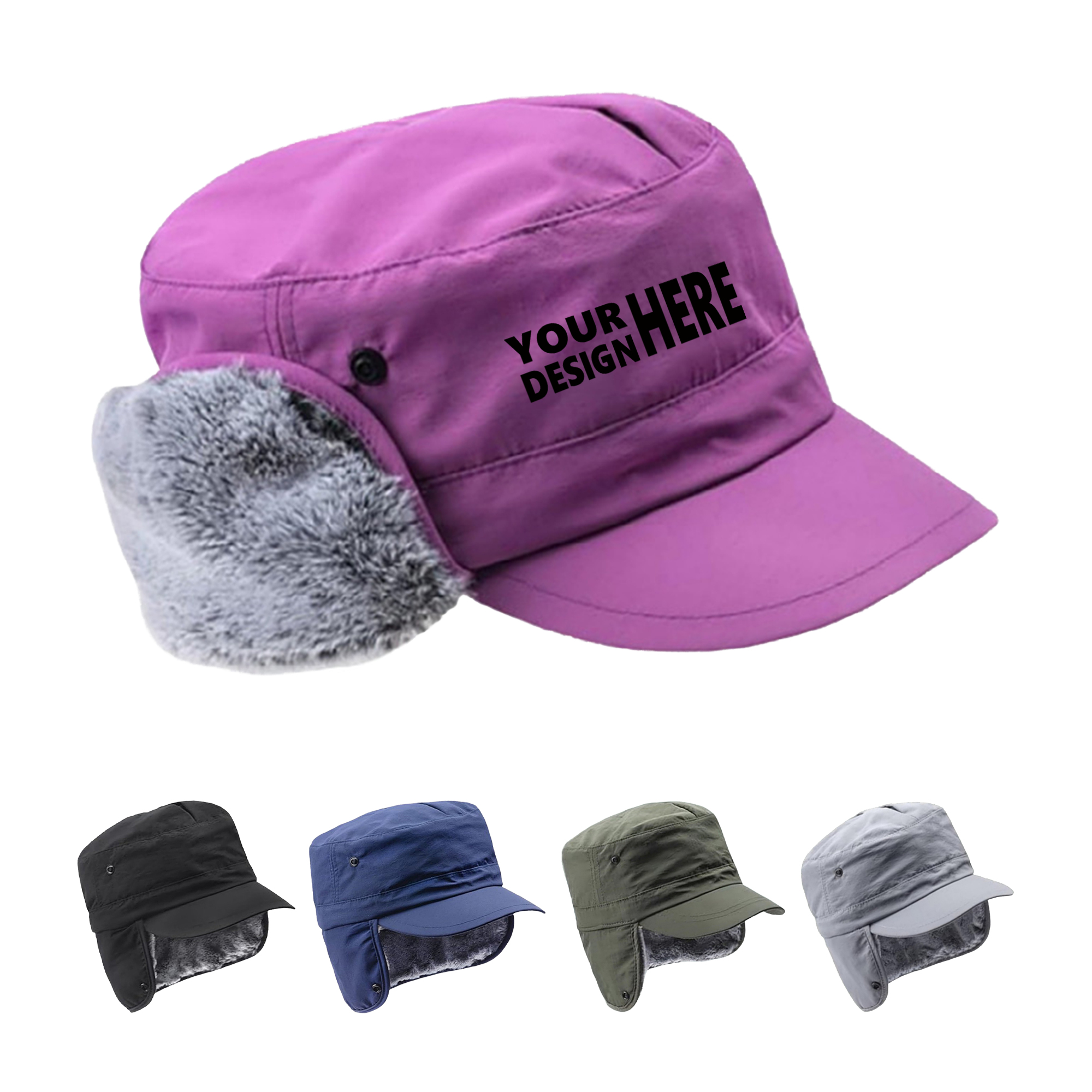Ear Protection Fleece-Lined Windproof Warm Hat 2