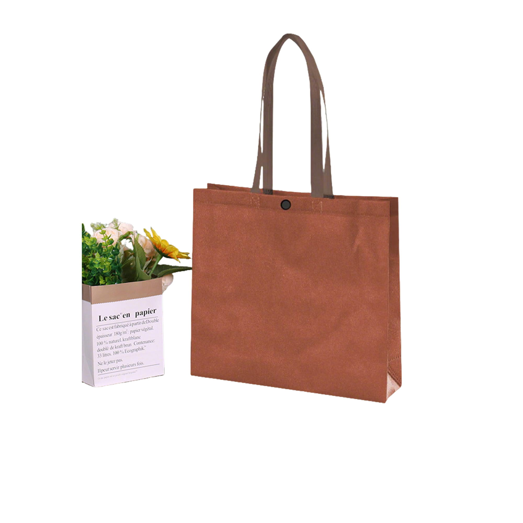 Nonwoven Fabric Tote With Concealed Closure 9 x 4 x 9.8" 22