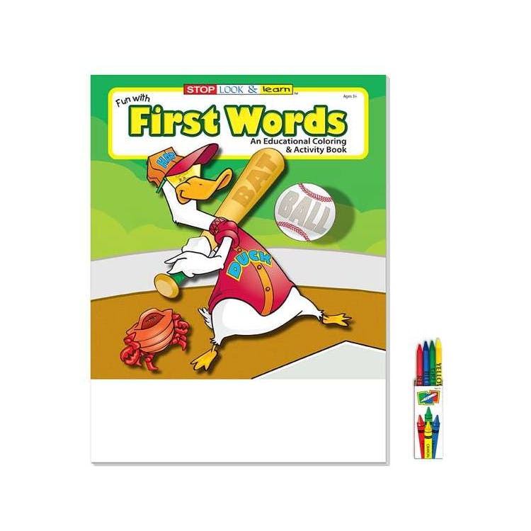 Fun with First Words Coloring & Activity Book with Crayons 2