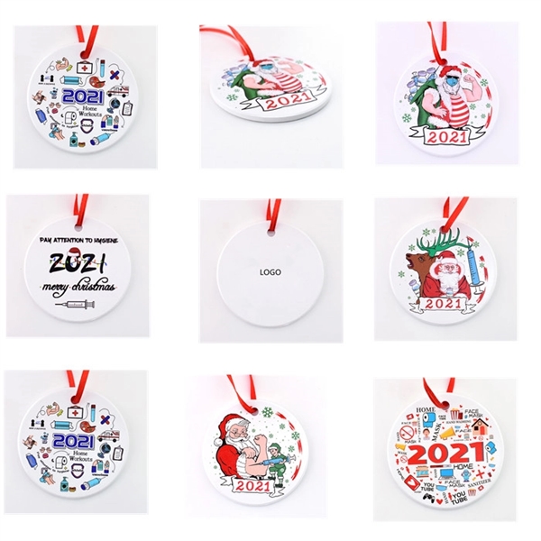 Christmas Ceramic Hanging Ornament Two-Side Printed