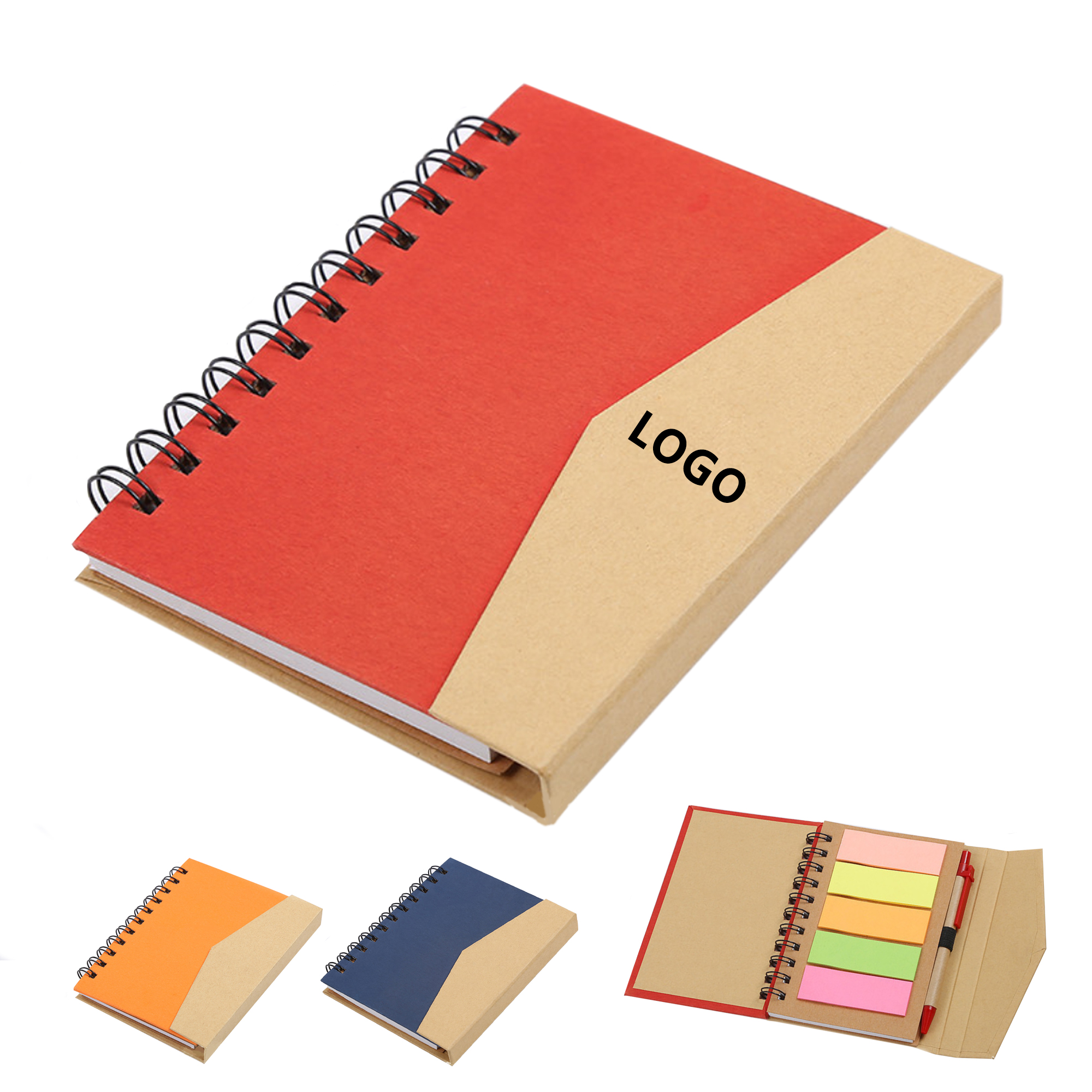 Spiral Notebook with Pen In Holder and Tabs 2