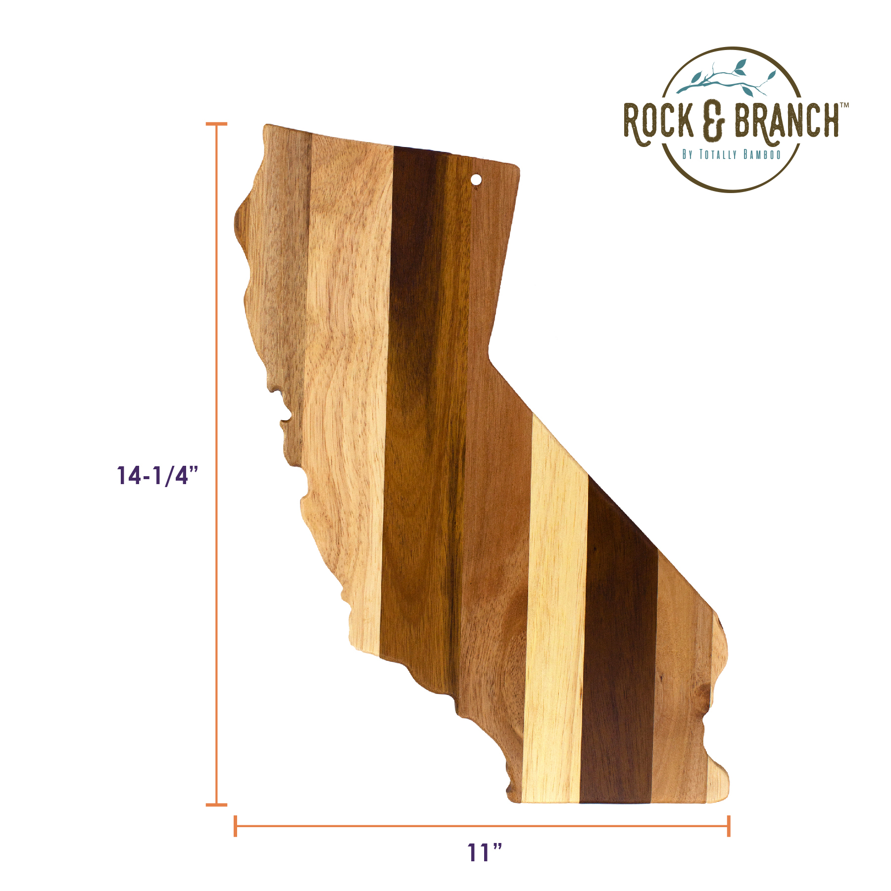 Rock & Branch® Shiplap Series California State Shaped Wood Serving and Cutting Board 5