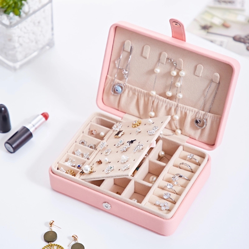 Portable Travel Jewelry Organizer Box with Mirror / Hook 4