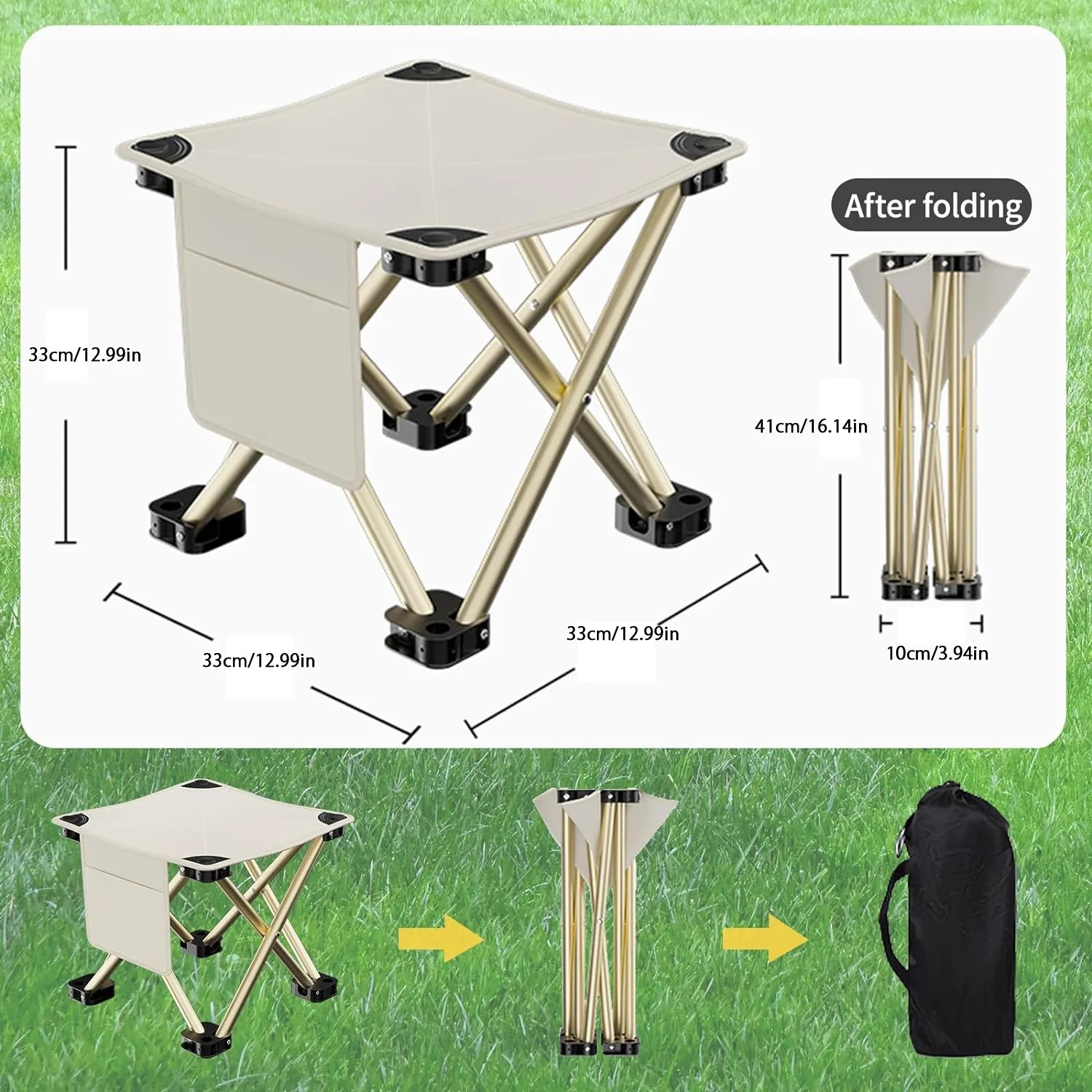 Portable Folding Camping Stool with cary bag 3