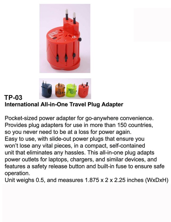 iBank ® Universal Travel Adapter, International Power Adapter 4