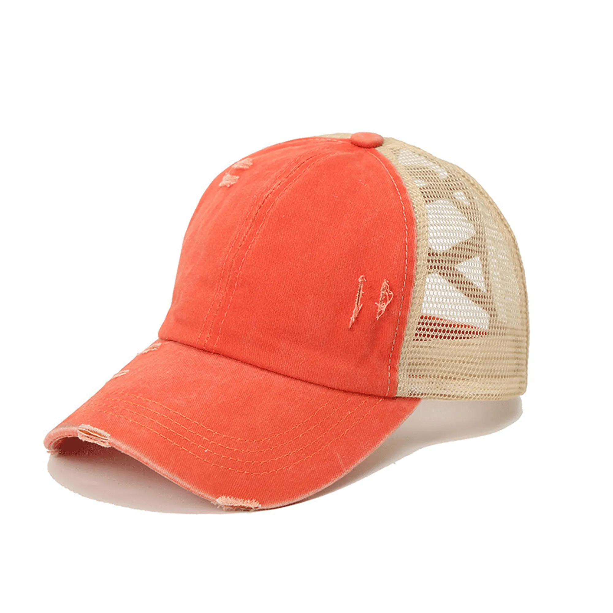 X Ponytail Washed Mesh Baseball Cap MOQ 50PCS 5