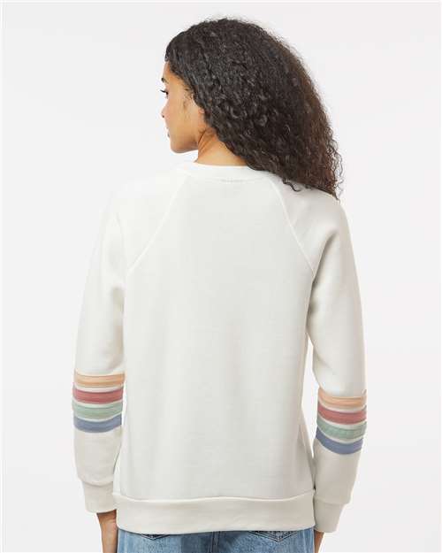Women's Striped Sleeves Crewneck Sweatshirt - W23152 11