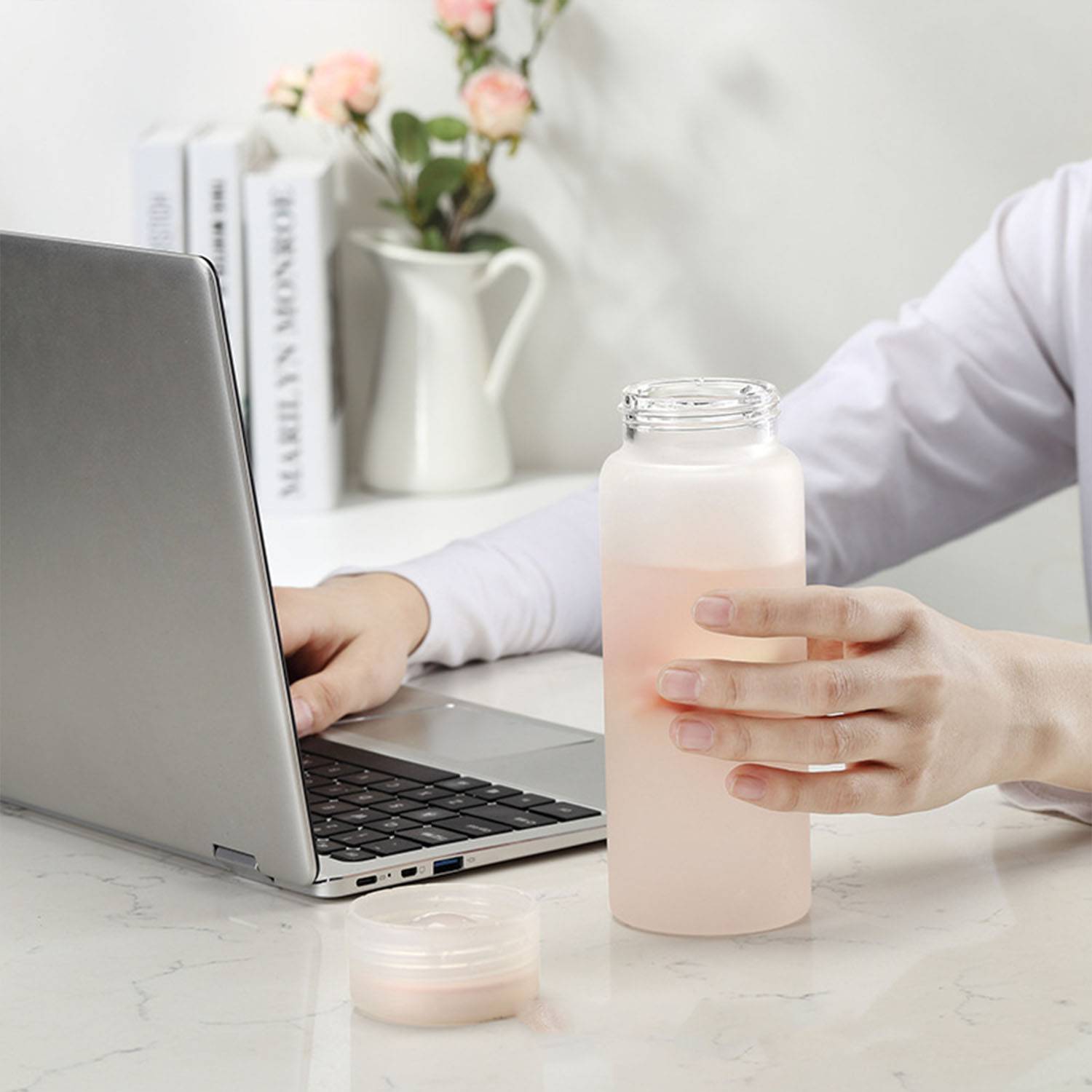 14.8oz Transparent Glass Portable Cup 3
